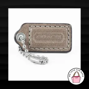 1.5" Small COACH LIGHT BROWN TAUPE LEATHER FOB CHARM KEYCHAIN HANG TAG WRISTLET