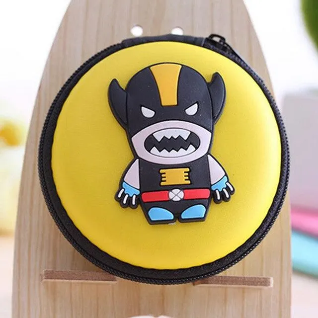 2016 New Novelty Super Heroes Silicone Coin Purse Key Wallet Mini Storage Organizer Bag Dual Earphone Holder Birthday Gift