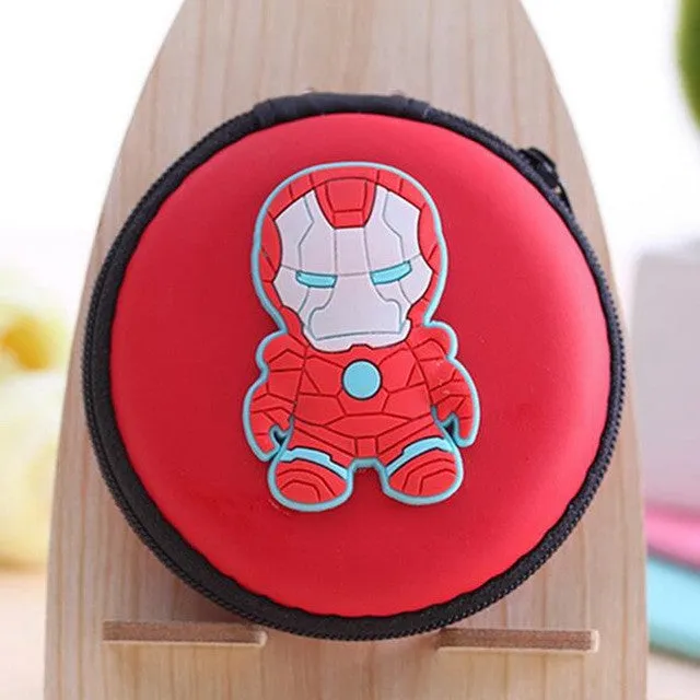 2016 New Novelty Super Heroes Silicone Coin Purse Key Wallet Mini Storage Organizer Bag Dual Earphone Holder Birthday Gift