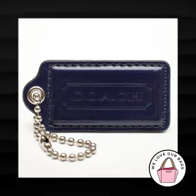 2.5" COACH DARK PURPLE PATENT LEATHER KEY FOB BAG CHARM KEYCHAIN HANGTAG TAG