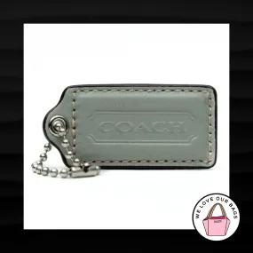 2.5" Large COACH GRAY GREY LEATHER KEY FOB BAG CHARM KEYCHAIN HANGTAG TAG