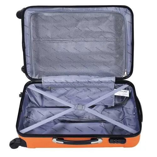 3 Pcs GLOBALWAY Luggage Trolley Case Set Orange