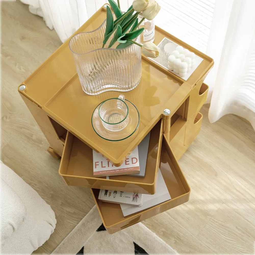 3 Tier Bedside Table Organizer Yellow