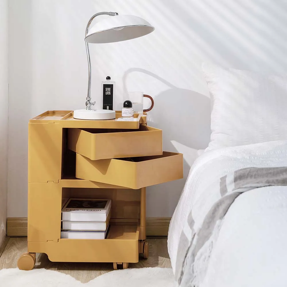 3 Tier Bedside Table Organizer Yellow