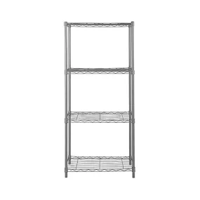 4 Shelf Wire Shelving Metal Storage Rack-Gray