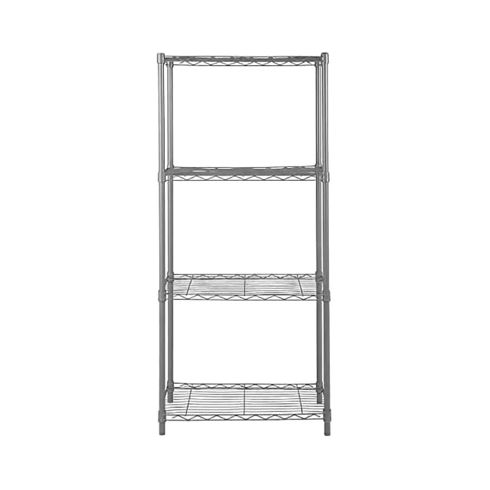 4 Shelf Wire Shelving Metal Storage Rack-Gray