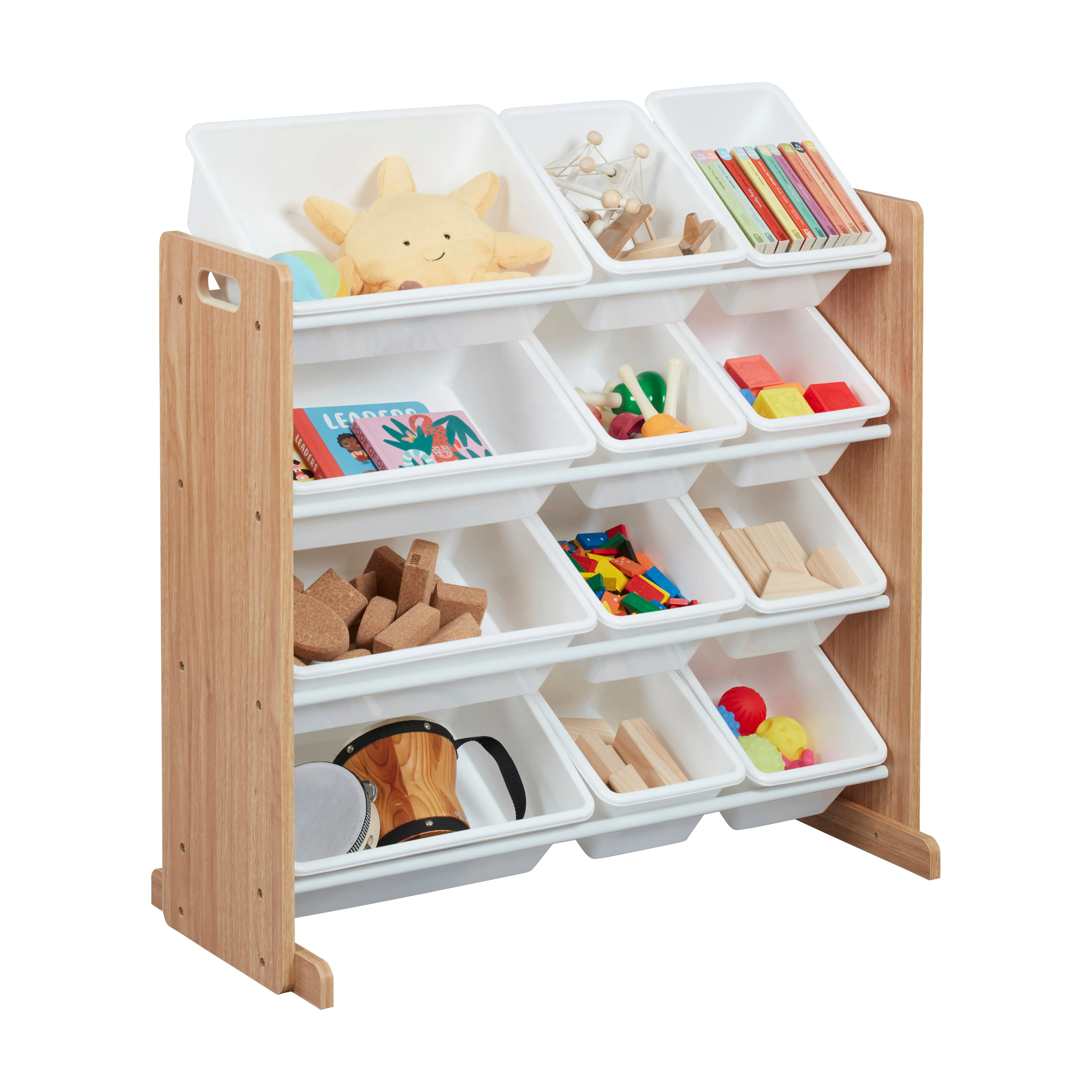 4-Tier Organizer with 12 Bins, Toy Storage