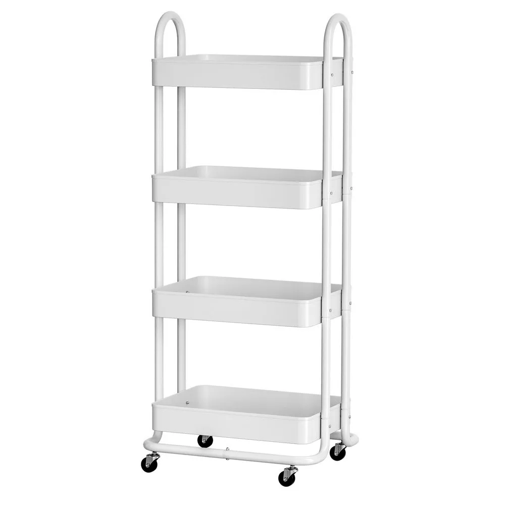 4-Tier Portable Storage Trolley with Lockable Wheels, Artiss