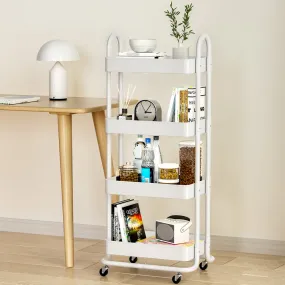 4-Tier Portable Storage Trolley with Lockable Wheels, Artiss