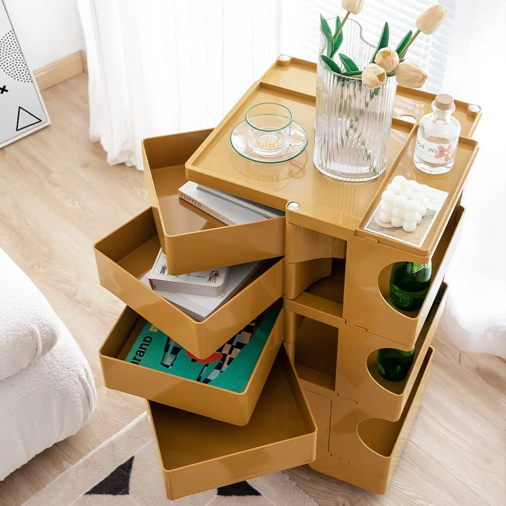 5 Tier Bedside Table Organizer Yellow