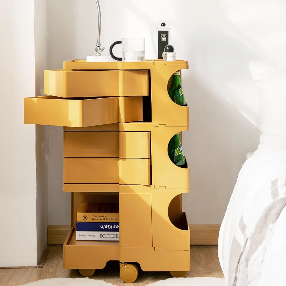 5 Tier Bedside Table Organizer Yellow