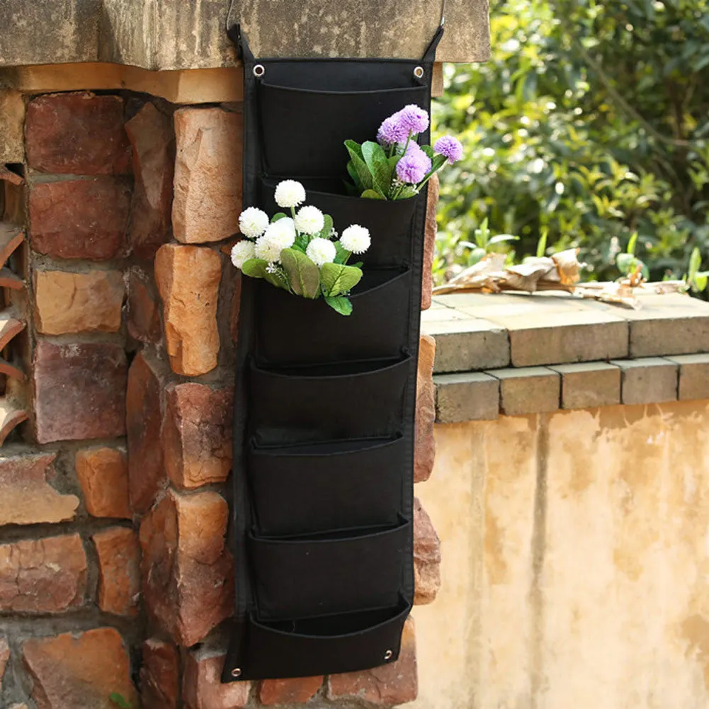 7 Pockets Hanging Vertical Garden Wall Planter Bag