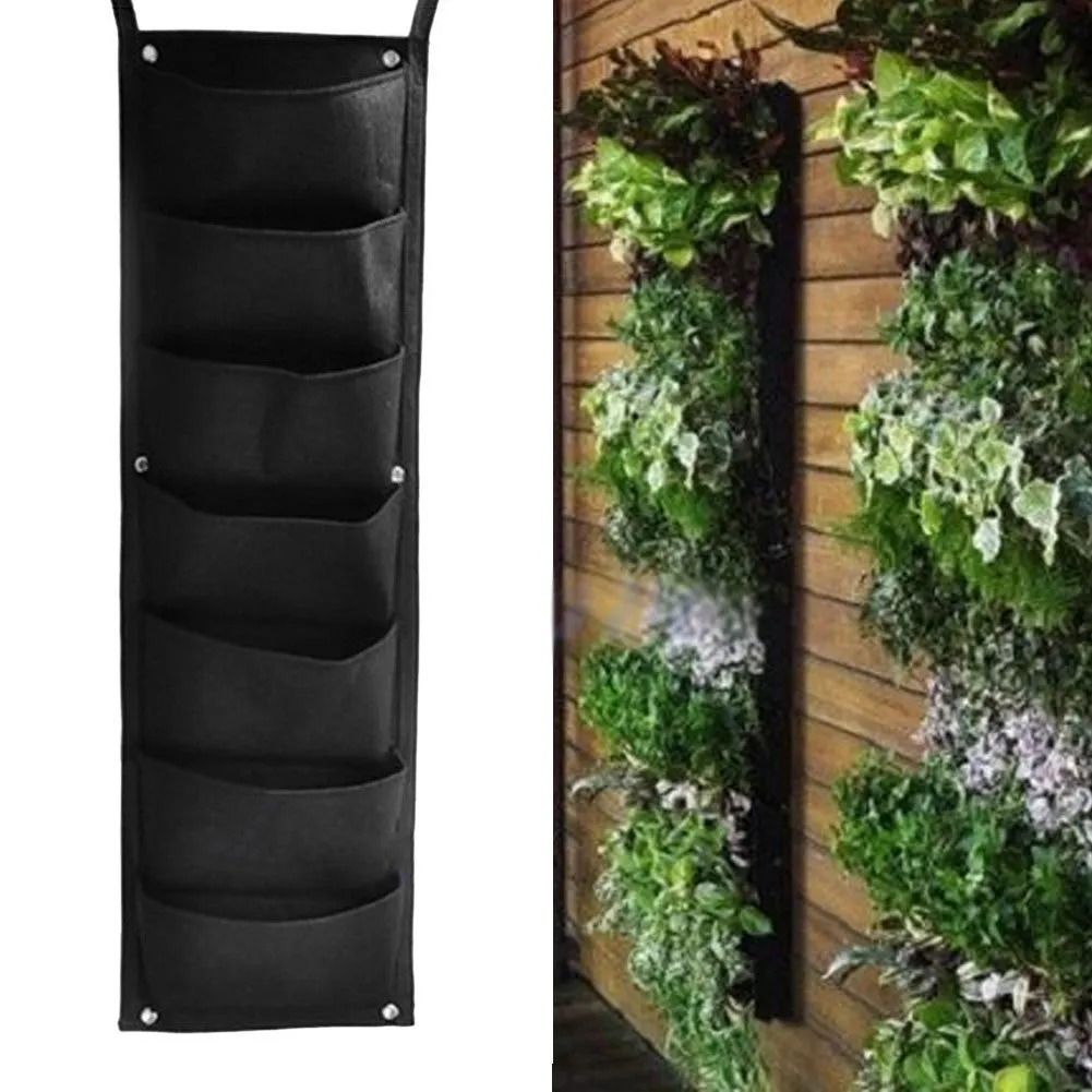 7 Pockets Hanging Vertical Garden Wall Planter Bag