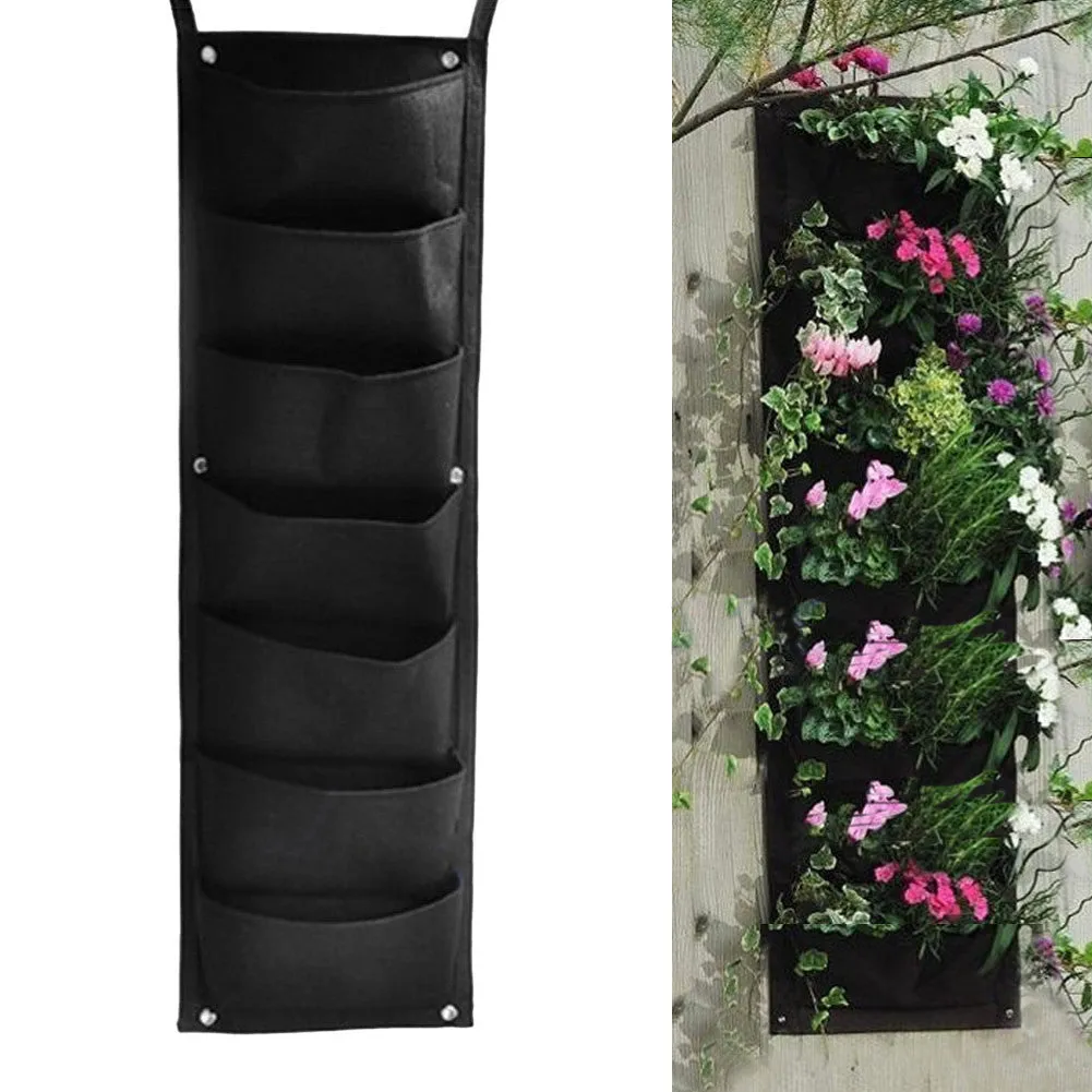 7 Pockets Hanging Vertical Garden Wall Planter Bag