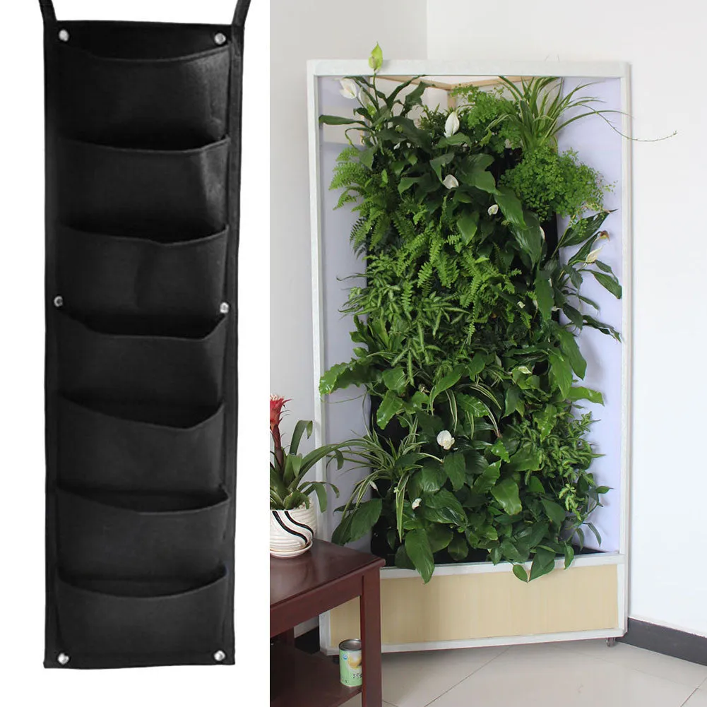 7 Pockets Hanging Vertical Garden Wall Planter Bag