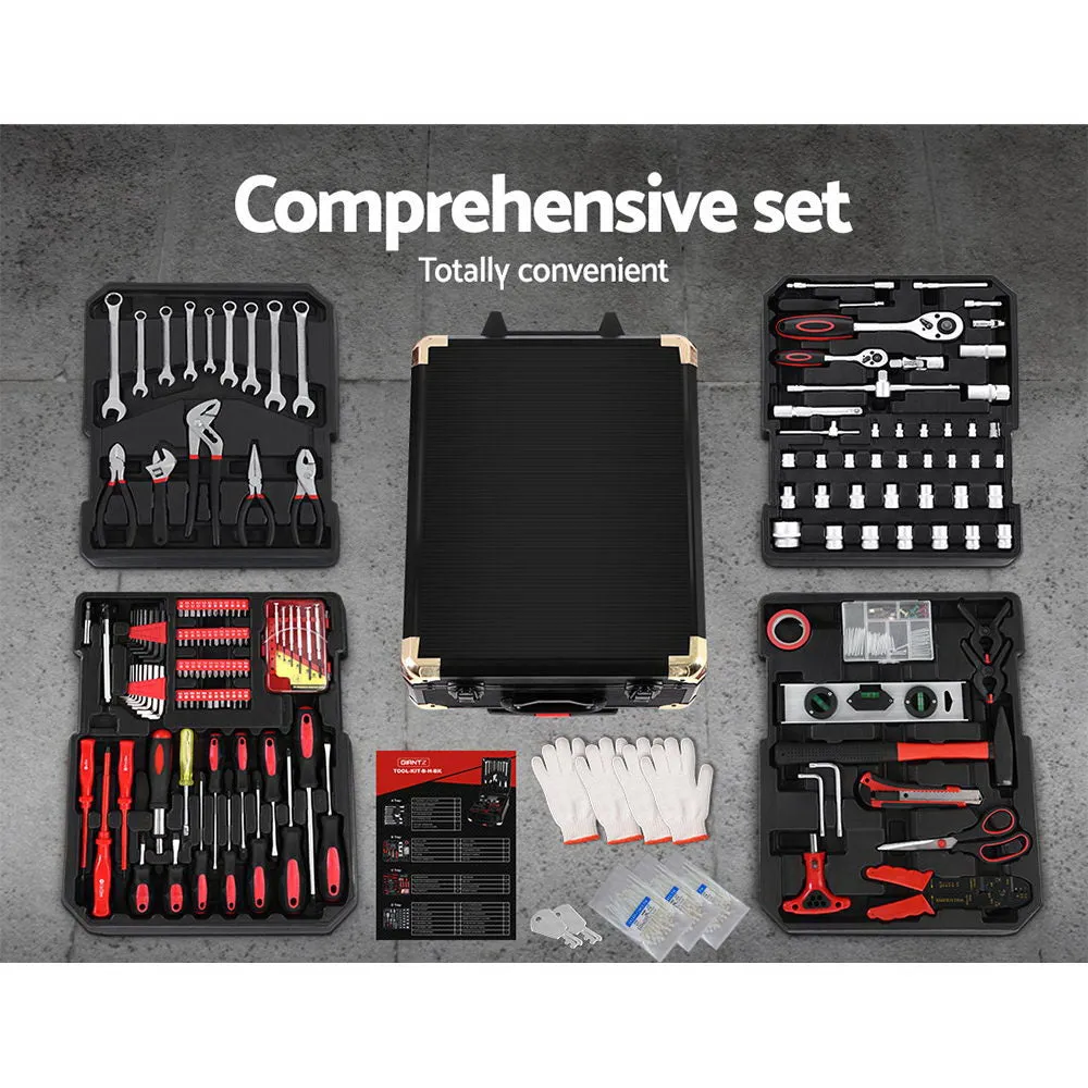 816pcs Tool Kit Trolley Case Set Mechanics Box Toolbox Portable Black