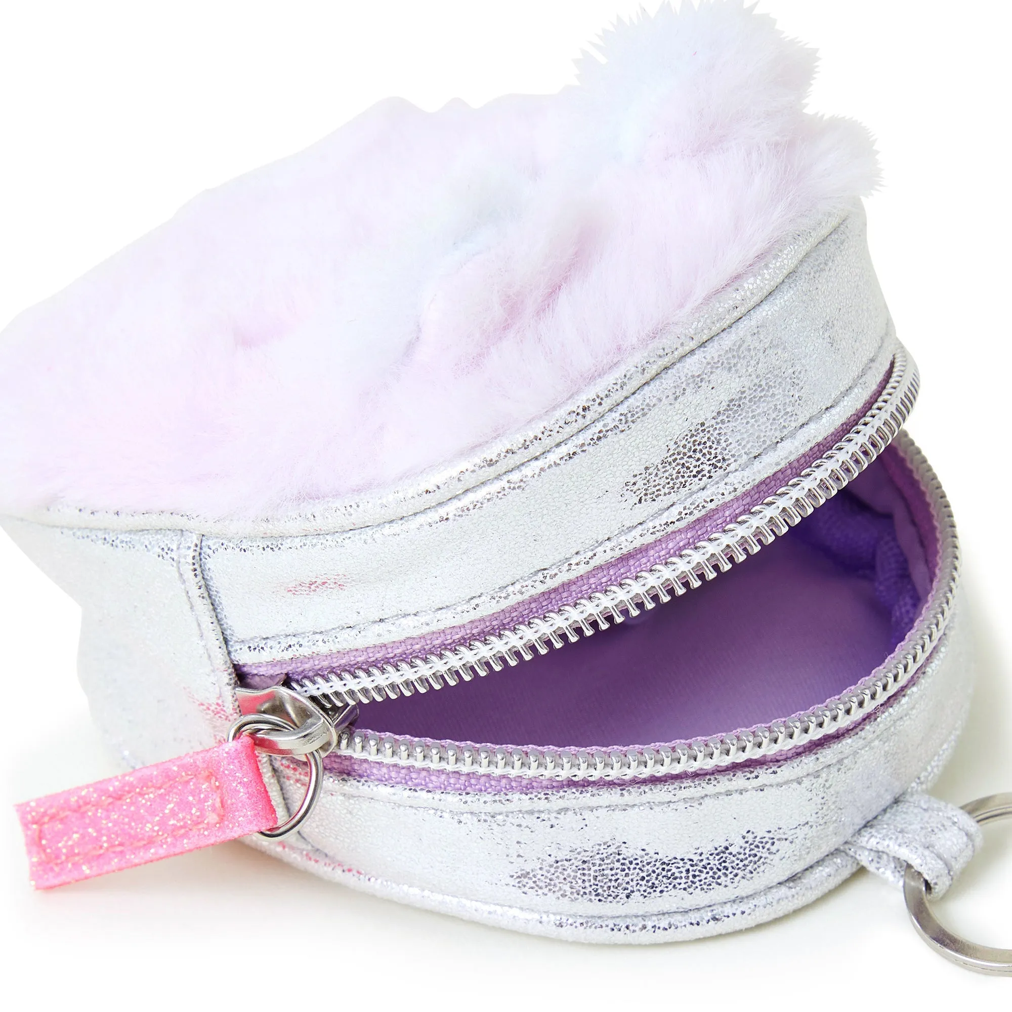 Accessorize London Girl's Fluffy Bear Keychain Purse