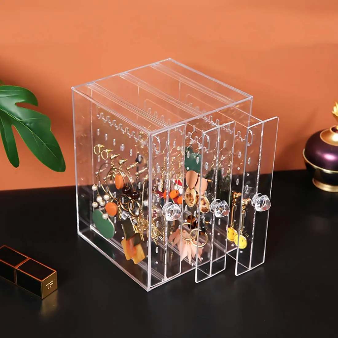 Acrylic 3 Drawer Earring And Necklace Organizer