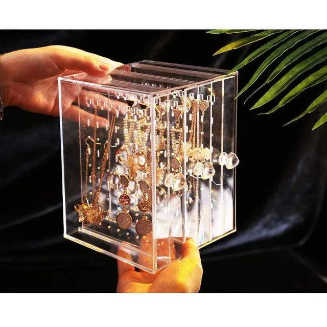 Acrylic 3 Drawer Earring And Necklace Organizer