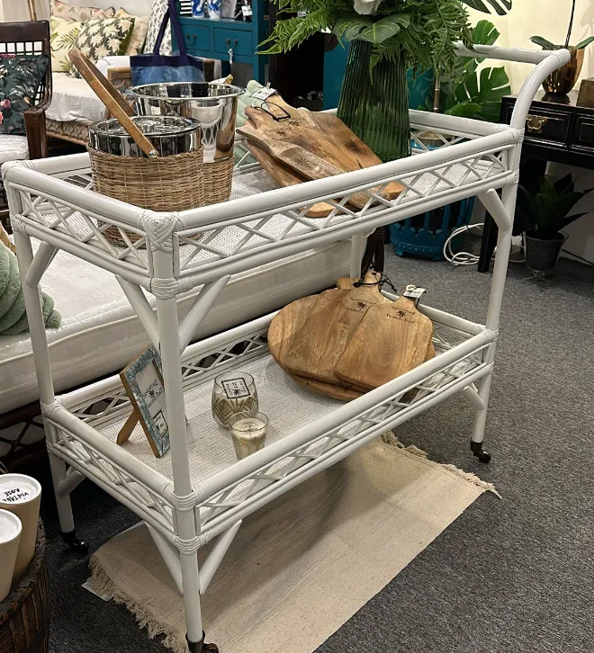 Alexandra Bar Cart in Cane