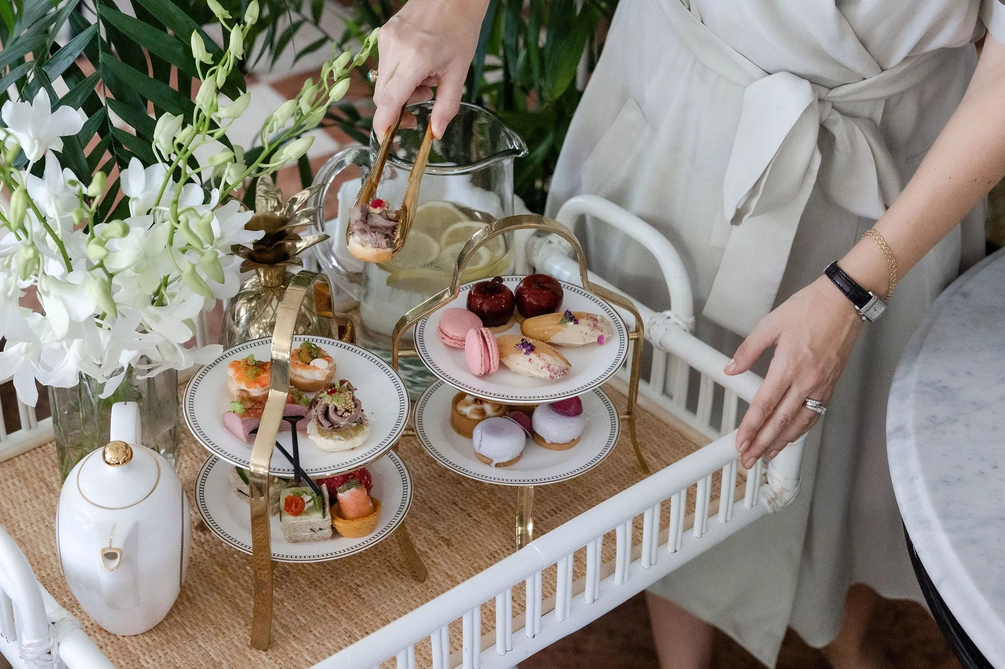 Alexandra Bar Cart in Cane