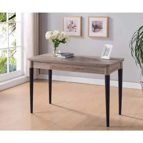 Alluring Pointed Legs Modern Desk, Brown and black