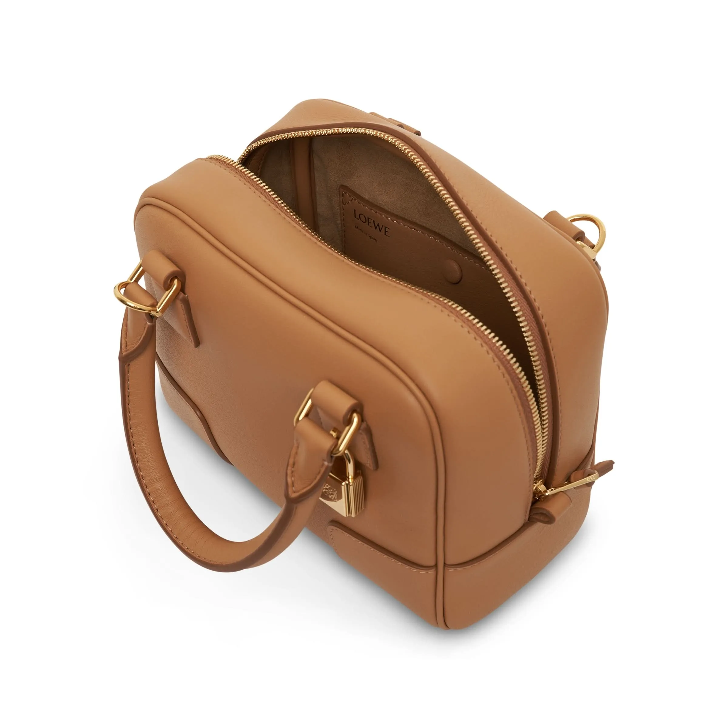 Amazona 16 Square Bag in Nappa Calfskin in Warm Desert