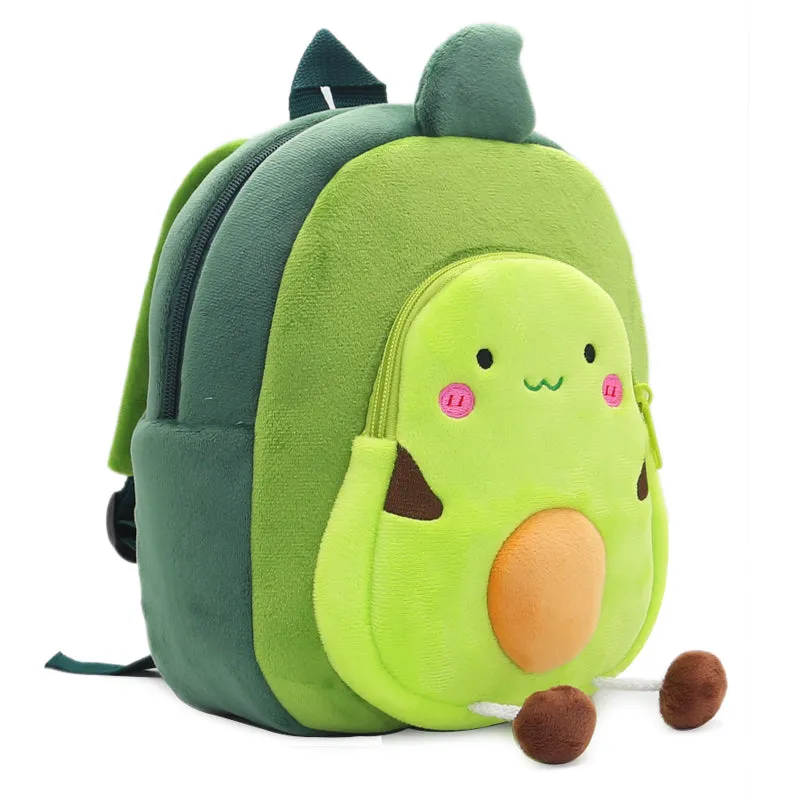 Anykidz 3D Yellow Avocado  Kids School Backpack Cute Cartoon Animal Style Children Toddler Plush Bag Perfect Accessories For Boys and Girls