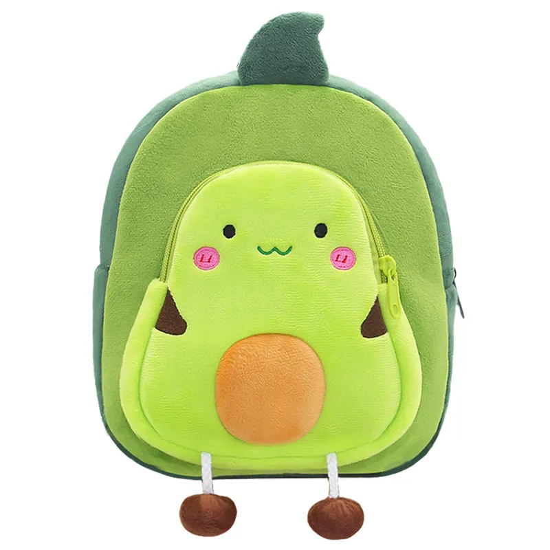 Anykidz 3D Yellow Avocado  Kids School Backpack Cute Cartoon Animal Style Children Toddler Plush Bag Perfect Accessories For Boys and Girls