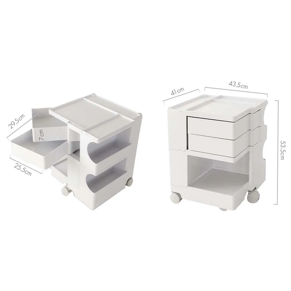 ArtissIn Replica Boby Trolley Storage Drawer Cart Shelf Mobile 3 Tier White