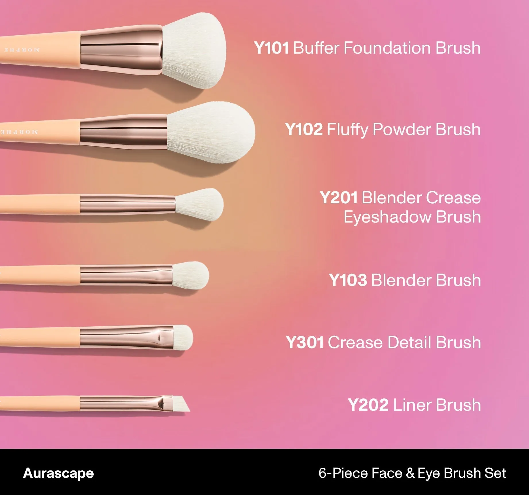 Aurascape 6-Piece Face & Eye Travel Brush Set