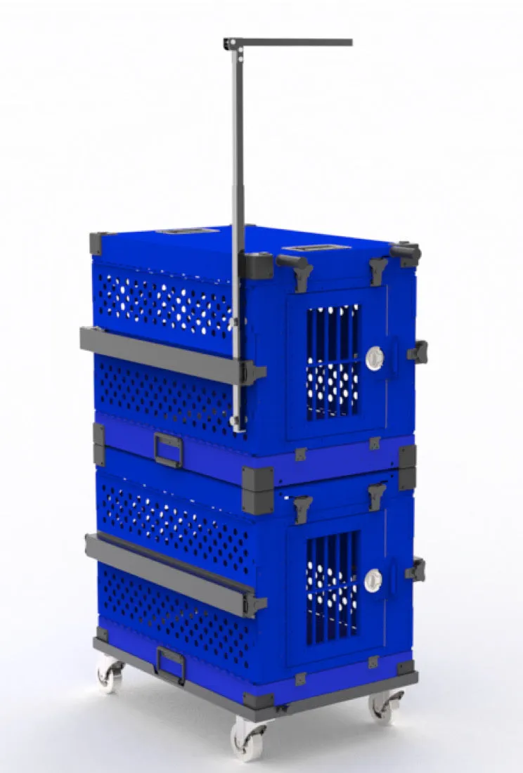 Avail Now for immediate dispatch: Aluminium ‘Show & Groom’ DOUBLE Crate   FREE Trolley   Grooming Set Dark Blue Double Set $1575 delivered