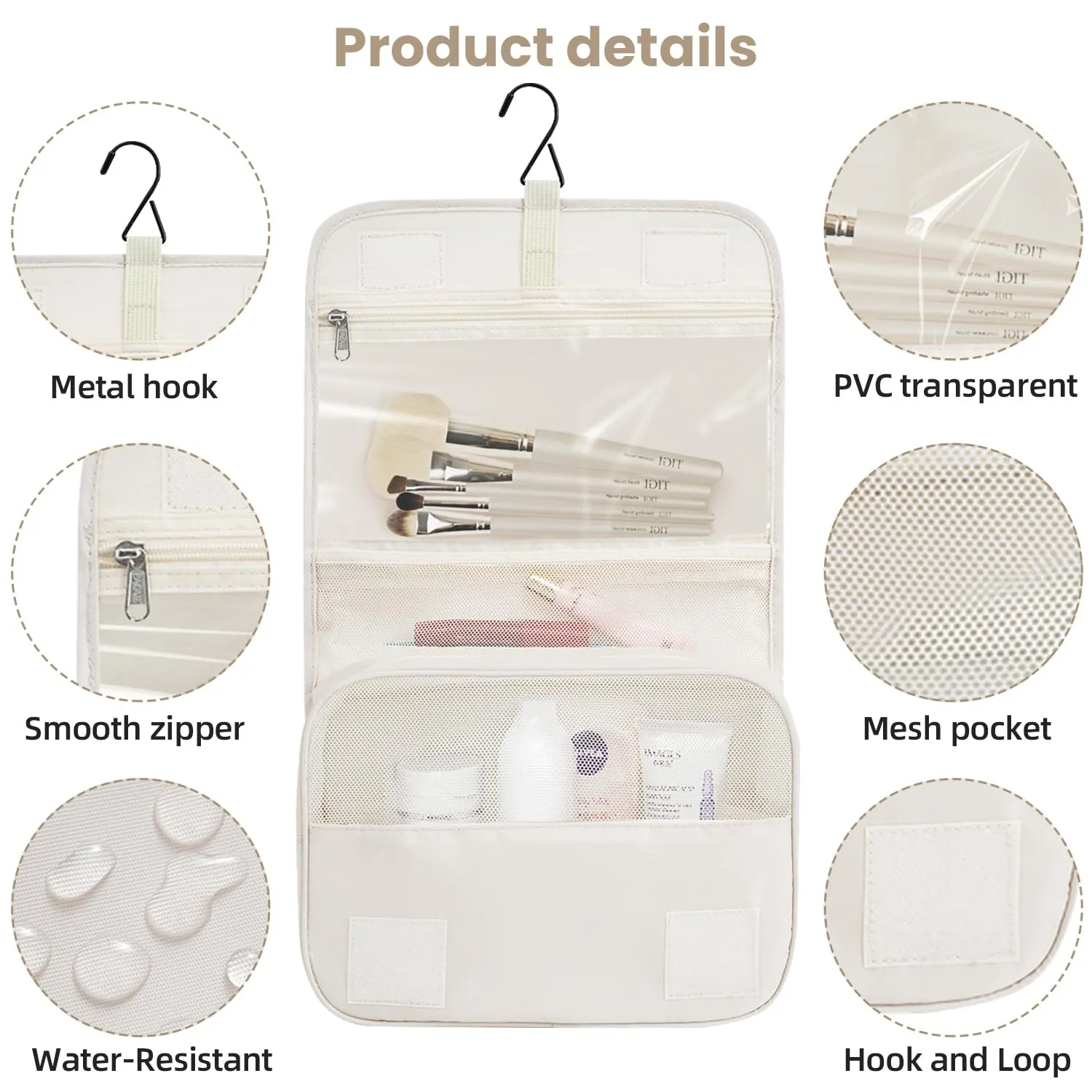 BAGAIL 10 Set Packing Cubes Various Sizes Packing Organizer for Travel Accessories Luggage Carry On Suitcase-Cream