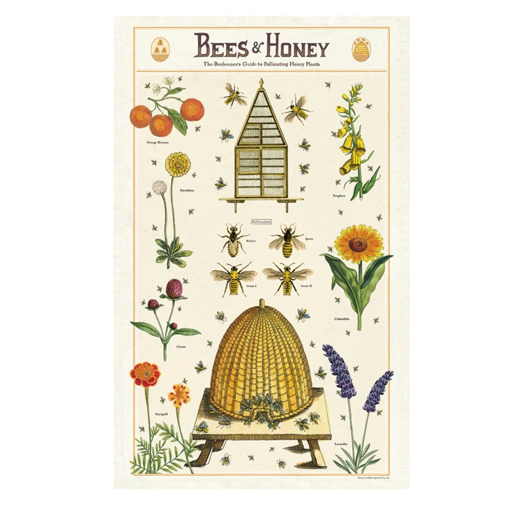 Bees & Honey Cotton Tea Towel