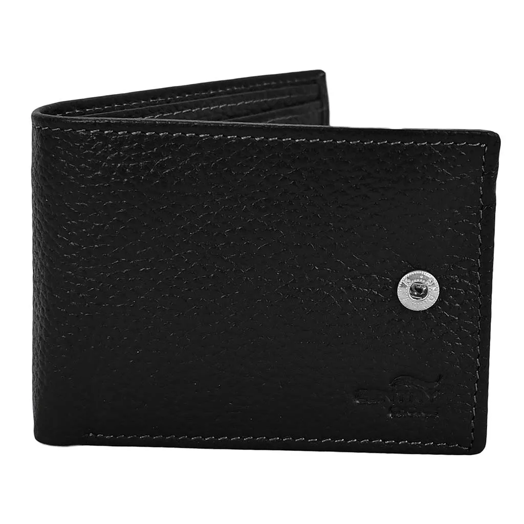 Bifold Classic Leather Wallet Spiral Black