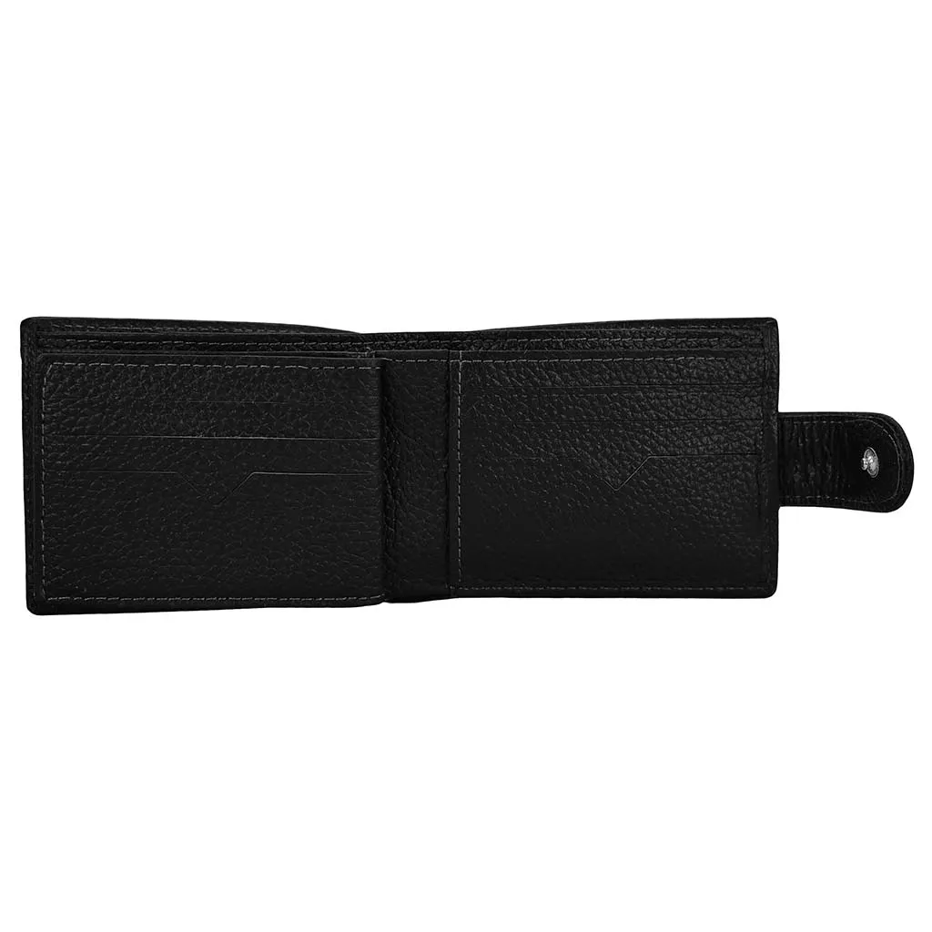 Bifold Classic Leather Wallet Spiral Black