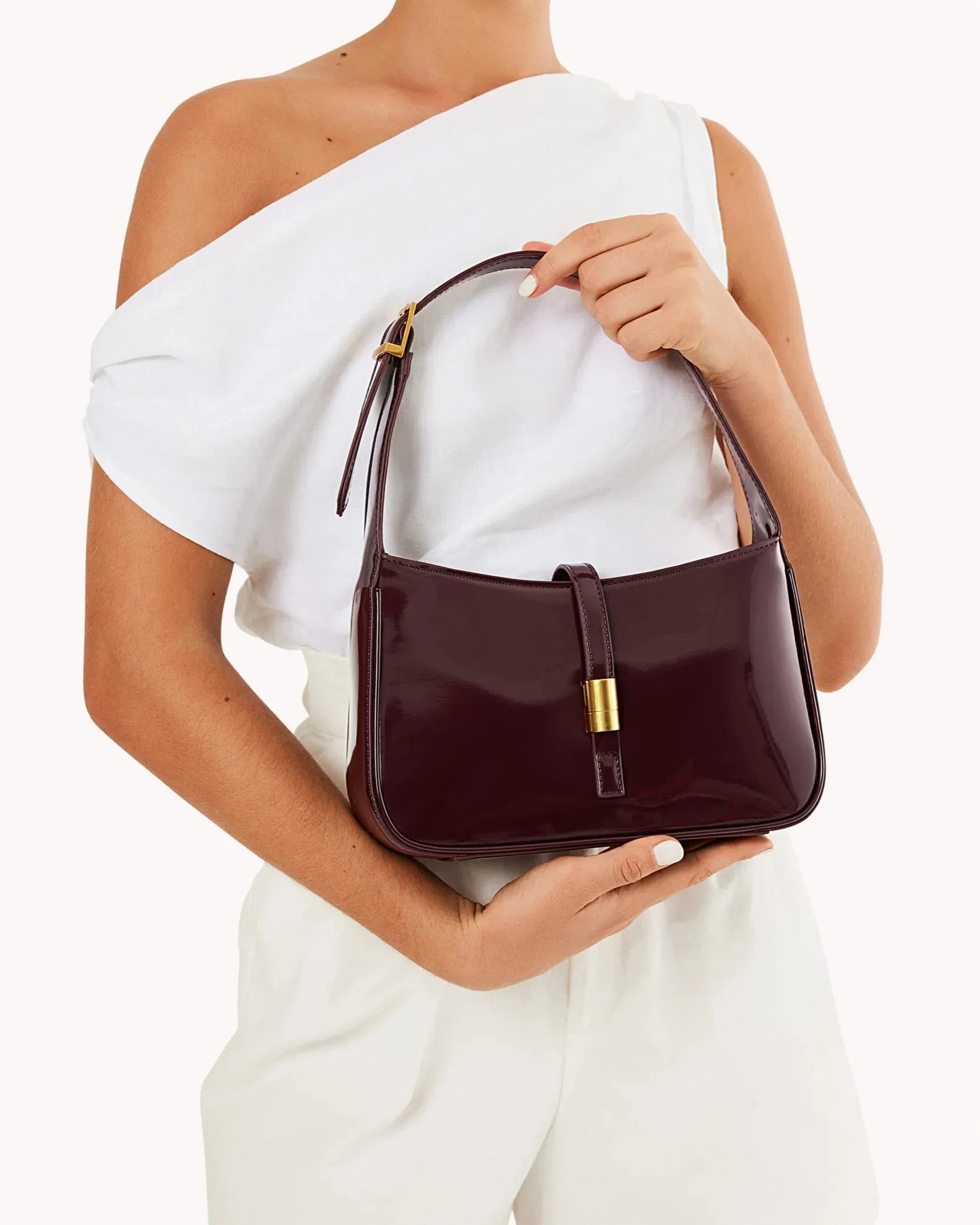 Billini Clara Shoulder Bag - Wine Patent