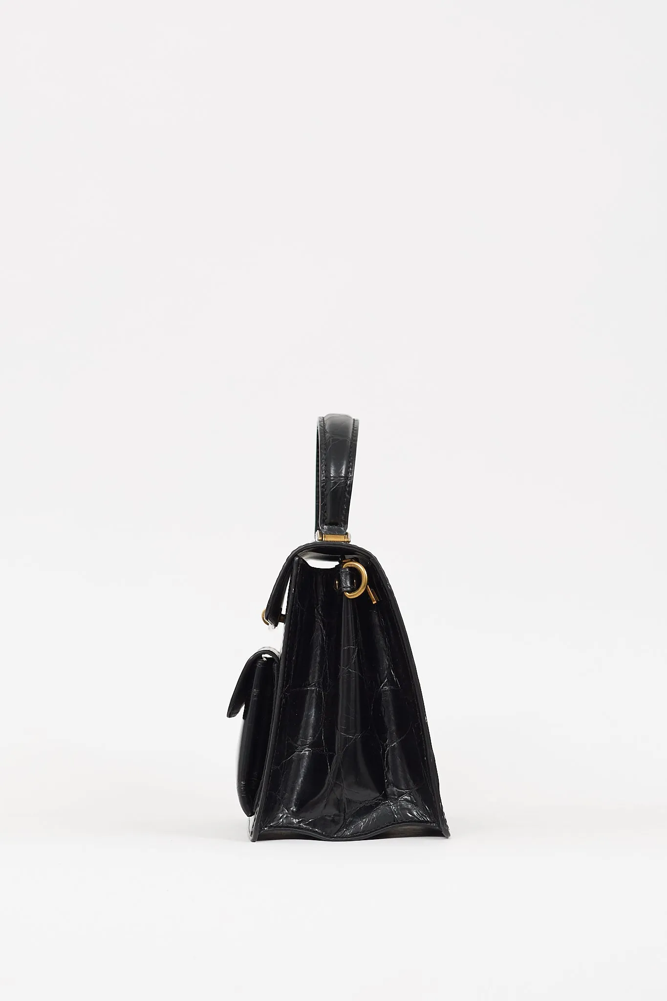 Black Embossed Leather The Uptown Bag