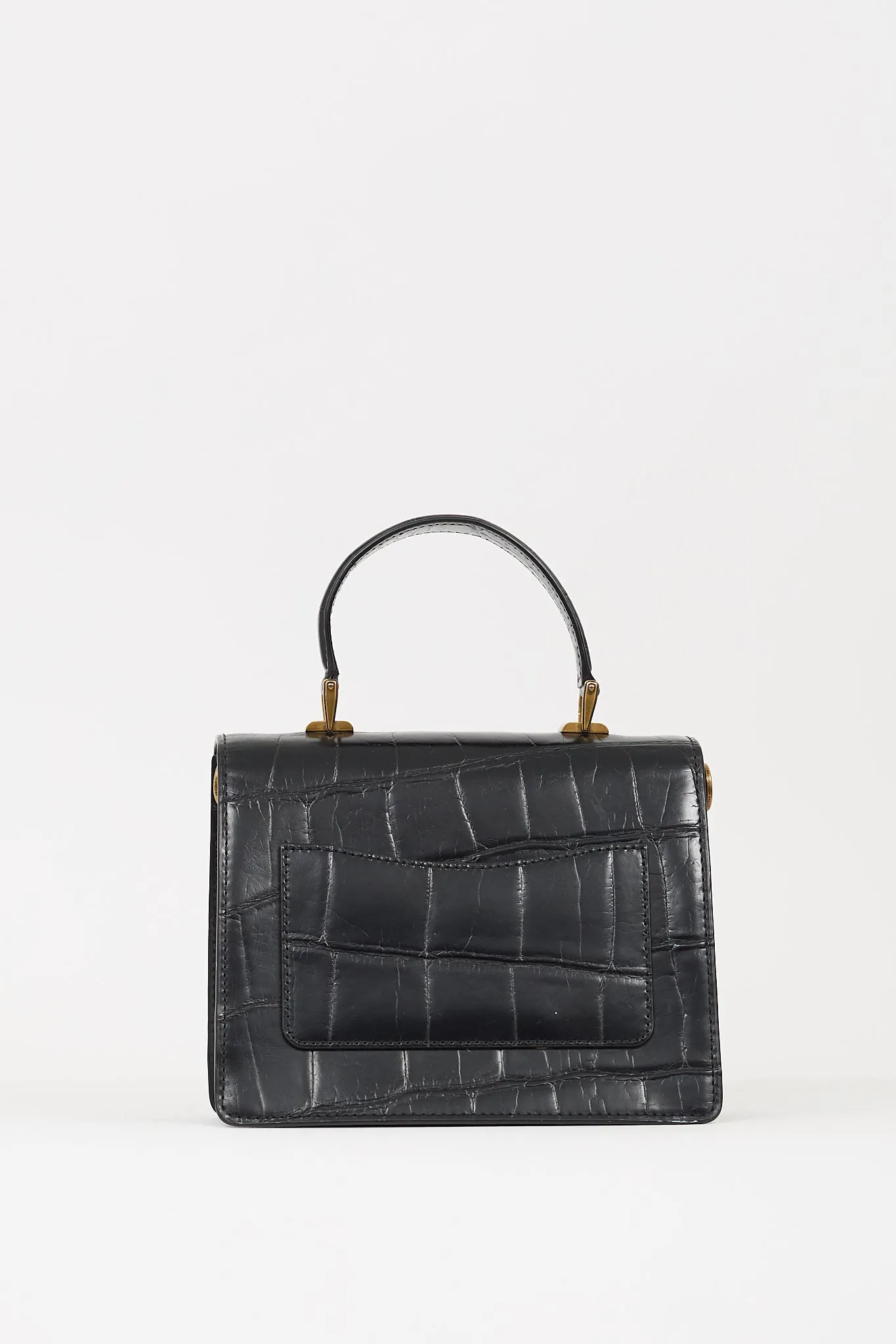 Black Embossed Leather The Uptown Bag