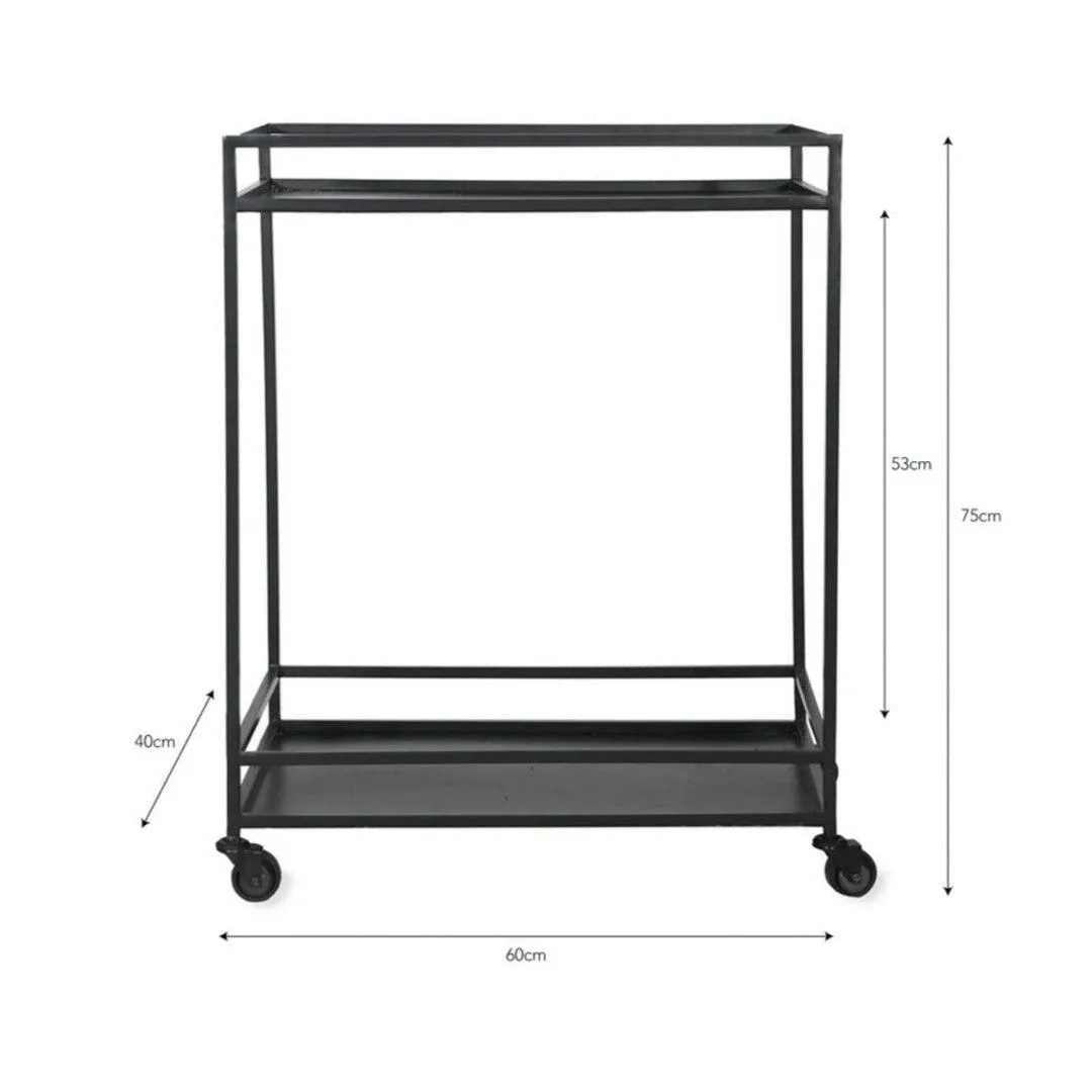 Black Metal Drinks Bar Trolley