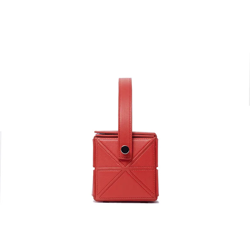 Block Mini Foldable Shoulder Bag - Red