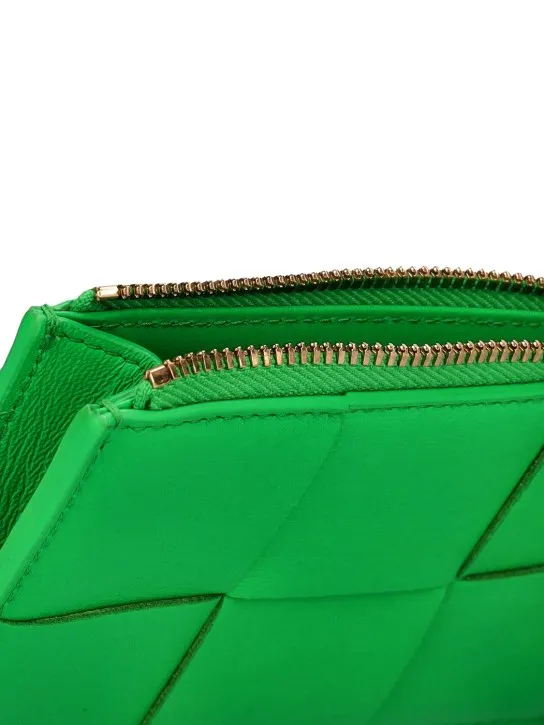 Bottega Veneta   Cassette leather zippered card case 