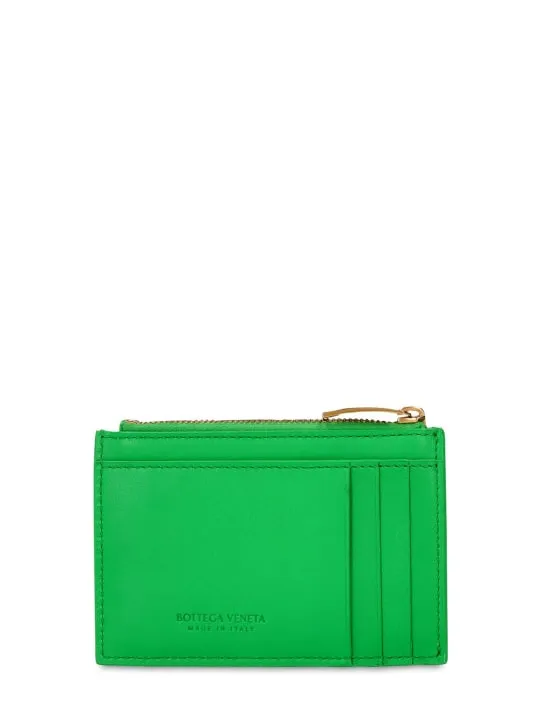 Bottega Veneta   Cassette leather zippered card case 