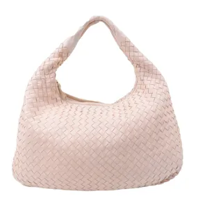 BOTTEGA VENETA Hobo Intrecciato Leather Shoulder Bag Beige 115653