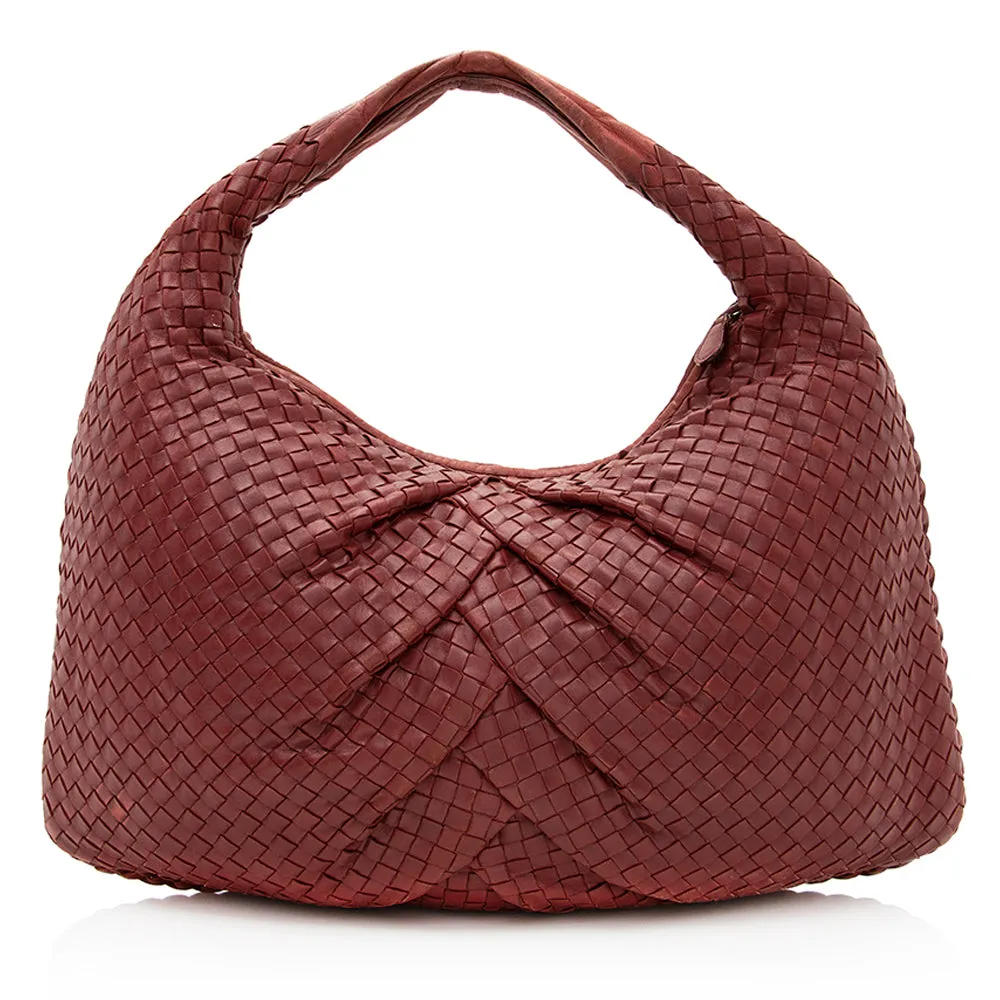 Bottega Veneta Intrecciato Nappa Pleated Large Hobo (SHF-19837)