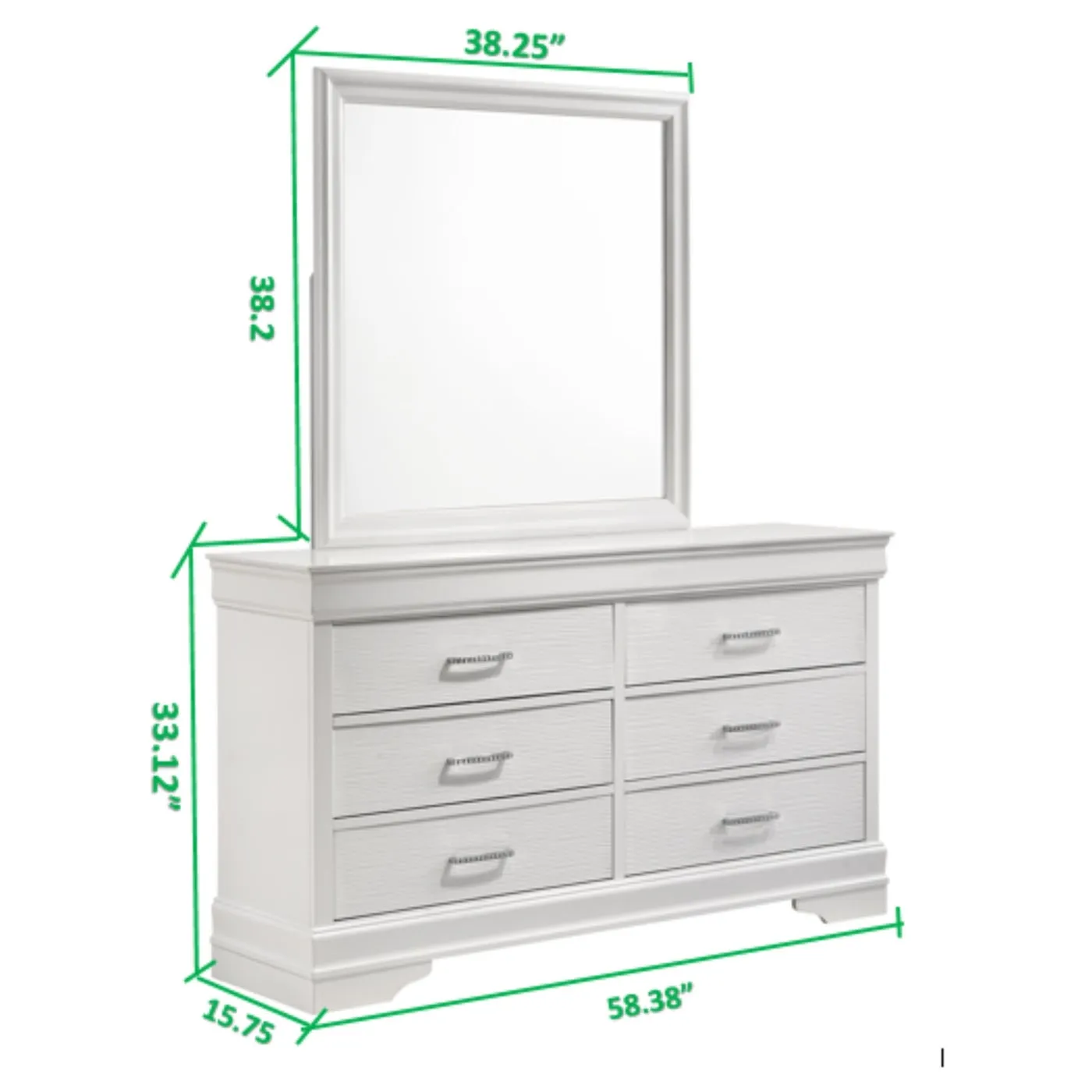 Brooklyn White Collection Dresser/Mirror