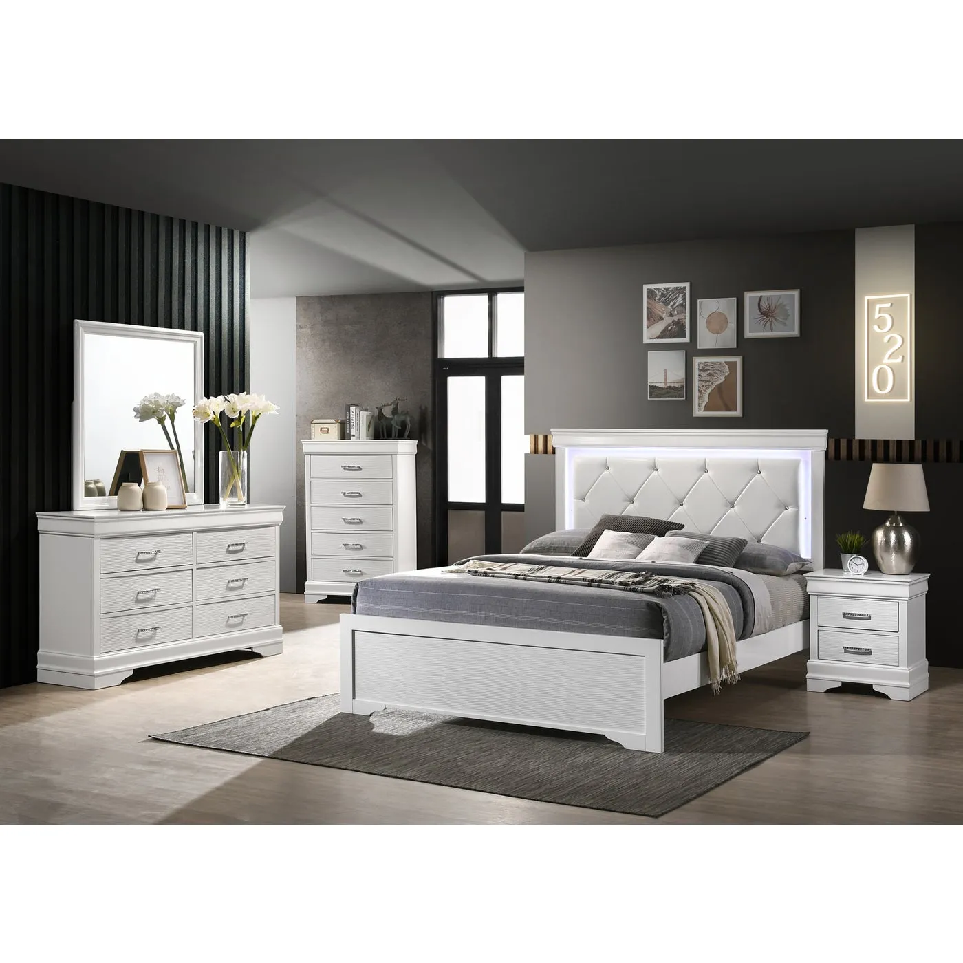 Brooklyn White Collection Dresser/Mirror