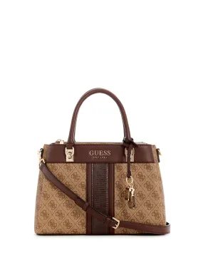 Brown Logo Cristiana Satchel Bag