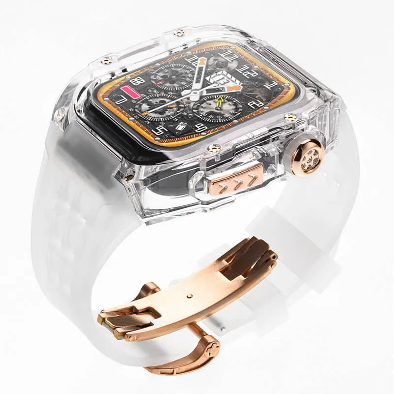 Charming Clear Apple Watch Bumper Case for 44/45/49mm w/ Deployment Clasp