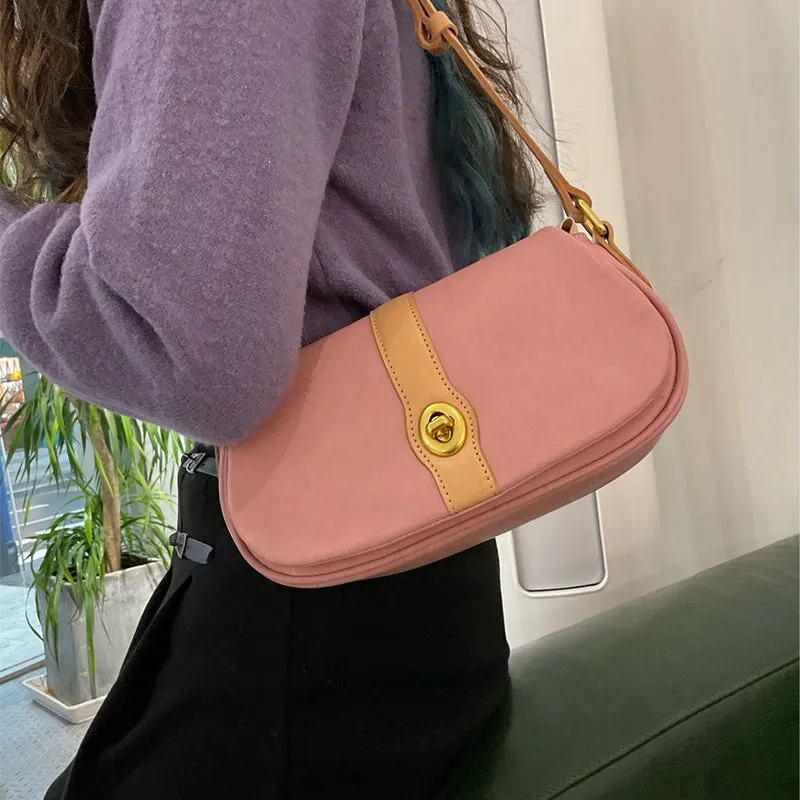 Chic Vegetable Tanned Leather Shoulder Bags Women's Underam Bag